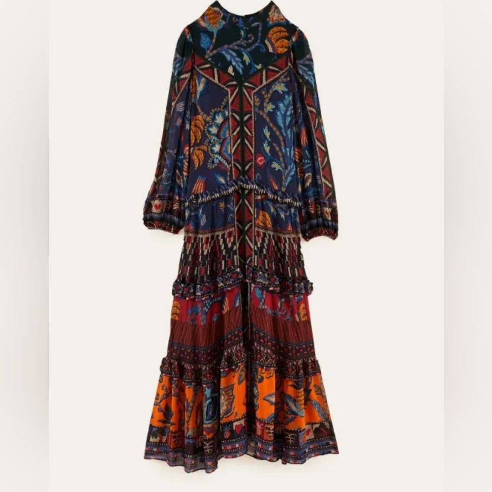 NWT FARM RIO | $335 Ainika Tapestry Tiered Maxi Dress - Picture 5 of 9